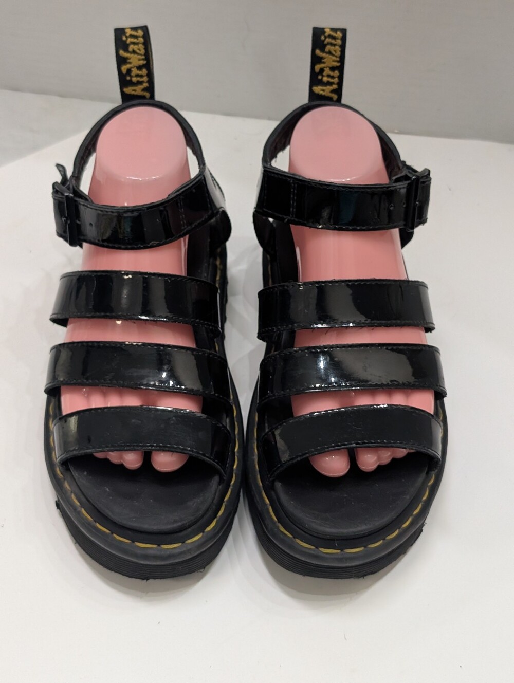 Dr. Martens Women's 8 Blaire Black Leather Platform Strappy Sandals